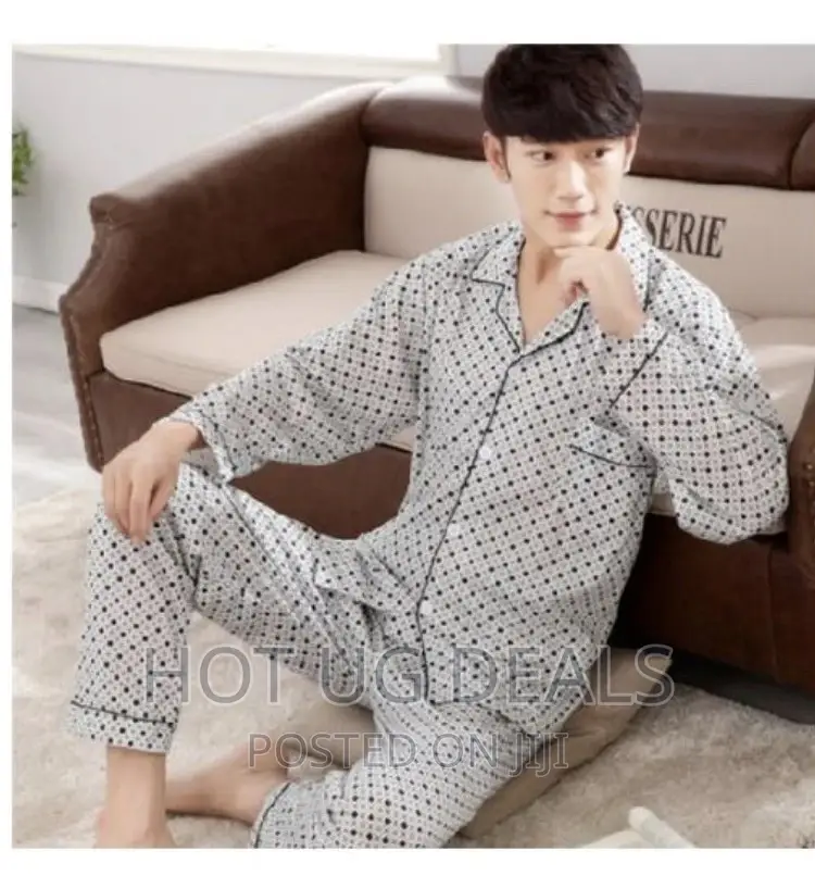 Afri Men Men Pajama Set-White/Maroon