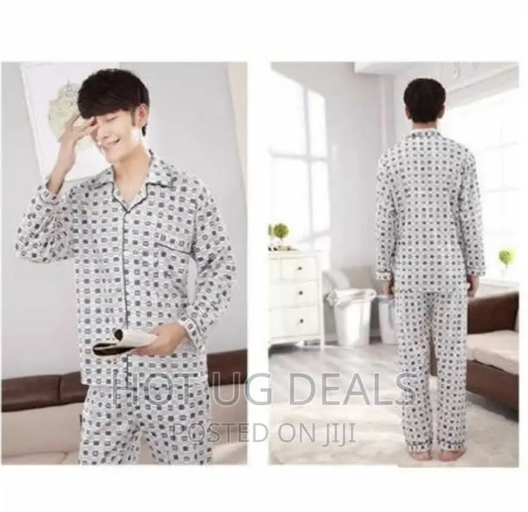 Afri Men Men Pajama Set-White/Maroon