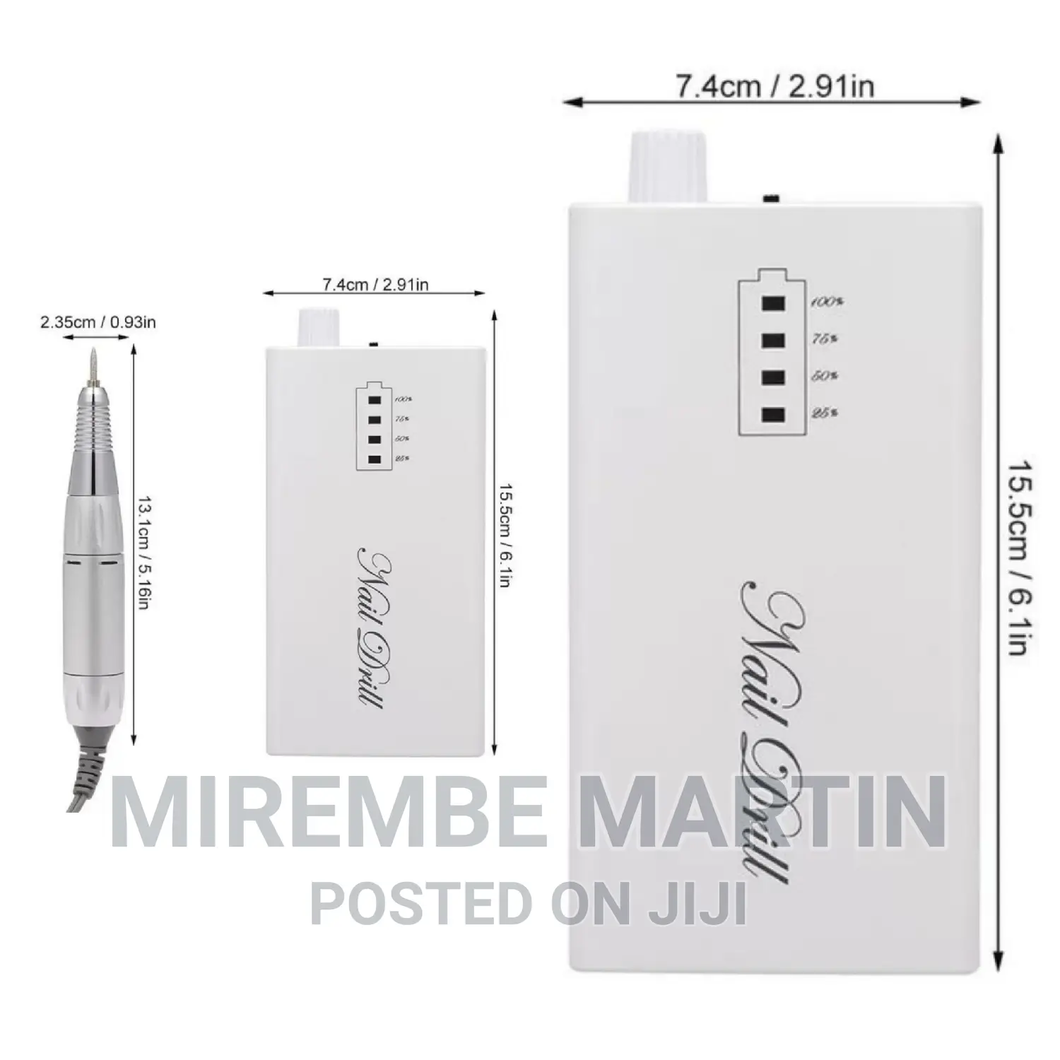 White in Color Rechargeable Nail Drill