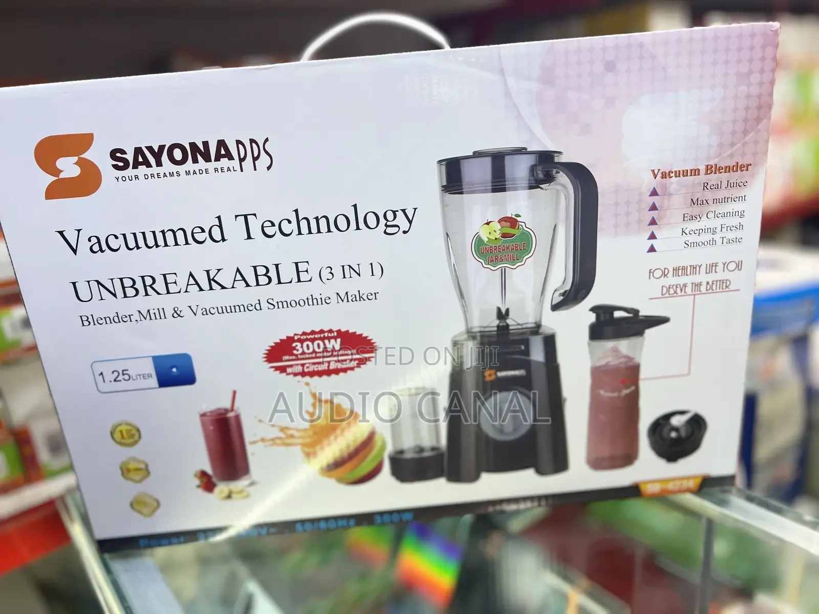 Sayona Unbreakable Blender Mill and Vacuumed Smoothie Maker