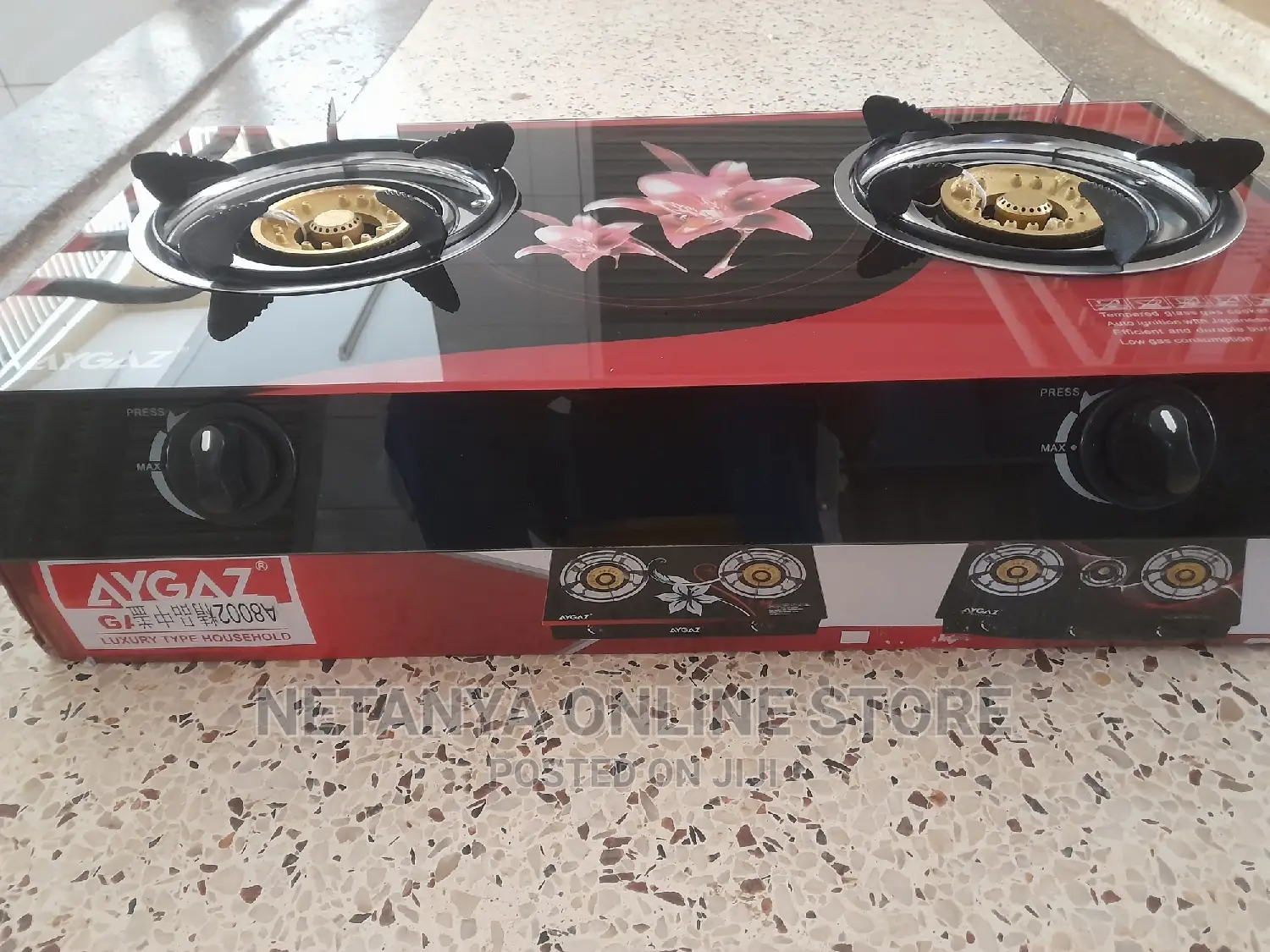 Glass Panel Double Gas Stove