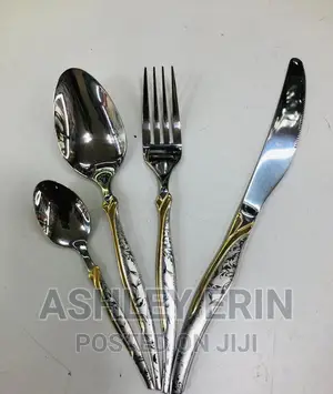 30pcs Stairs Steel Fork Knife Spoon Cutlery Set