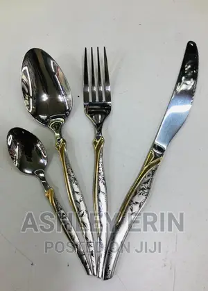 30pcs Stairs Steel Fork Knife Spoon Cutlery Set