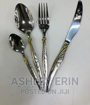 30pcs Stairs Steel Fork Knife Spoon Cutlery Set