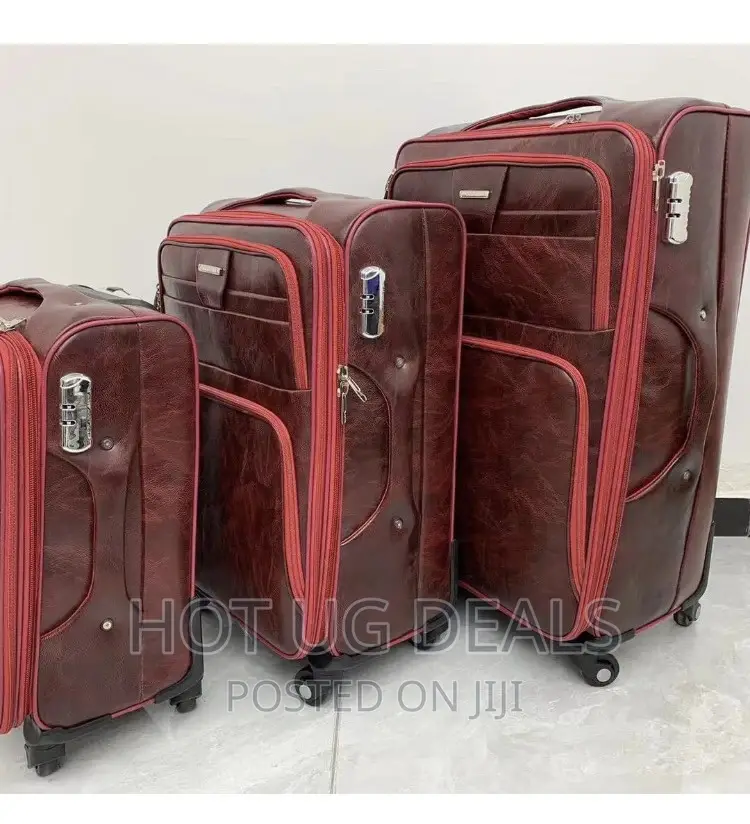 Travel Leather Suitcase (Small, Medium, Large)- Maroon