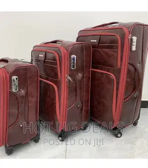 Travel Leather Suitcase (Small, Medium, Large)- Maroon