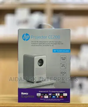 HP CC200 FHD LCD LED Projector With Roku Express Streaming
