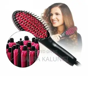 Black and Pink Hair Straightener Brush