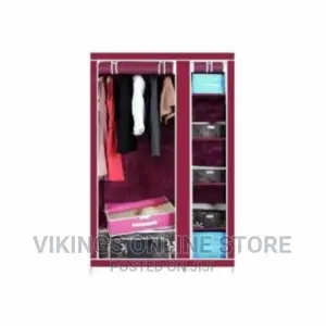 Maroon 2 Column Metallic Wardrobe