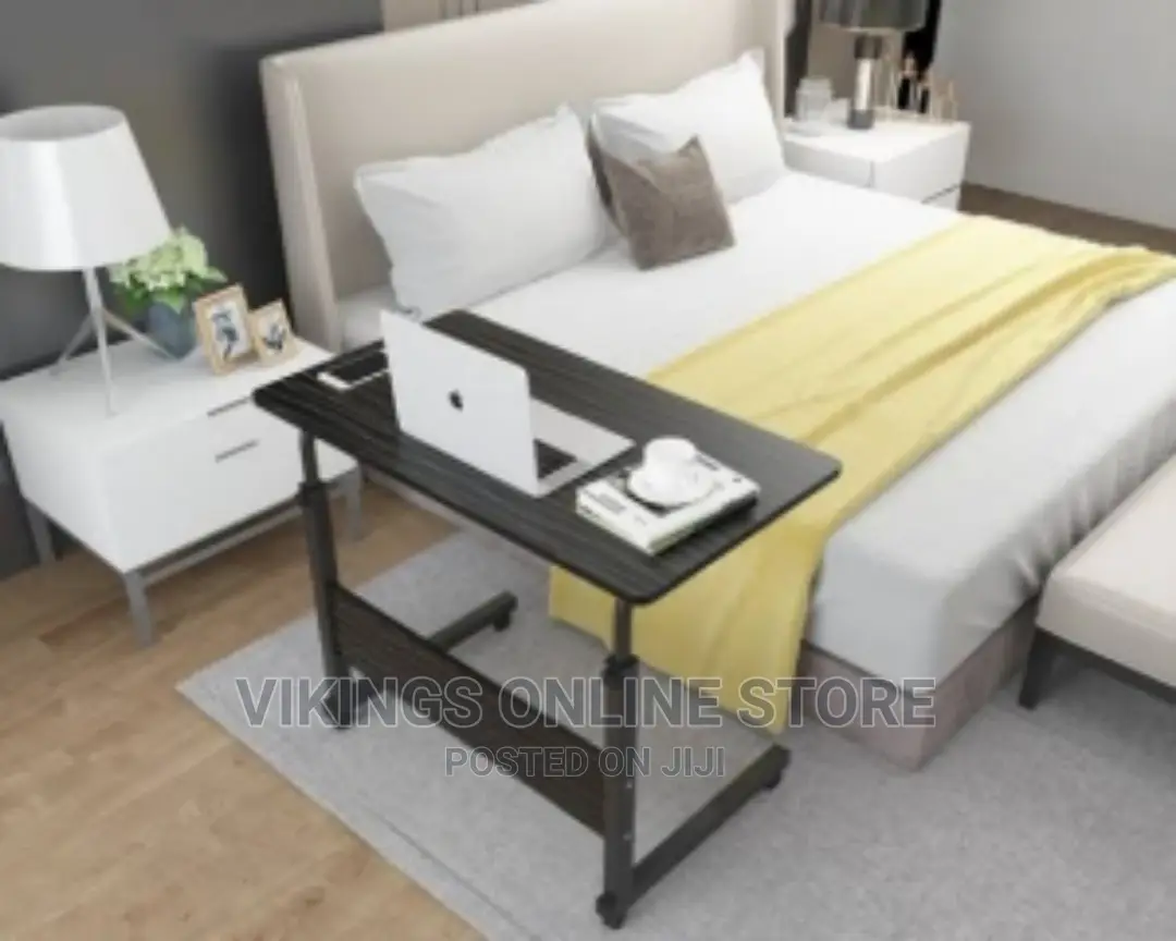 Portable Foldable Laptop Bedside Table With Moveable Wheels