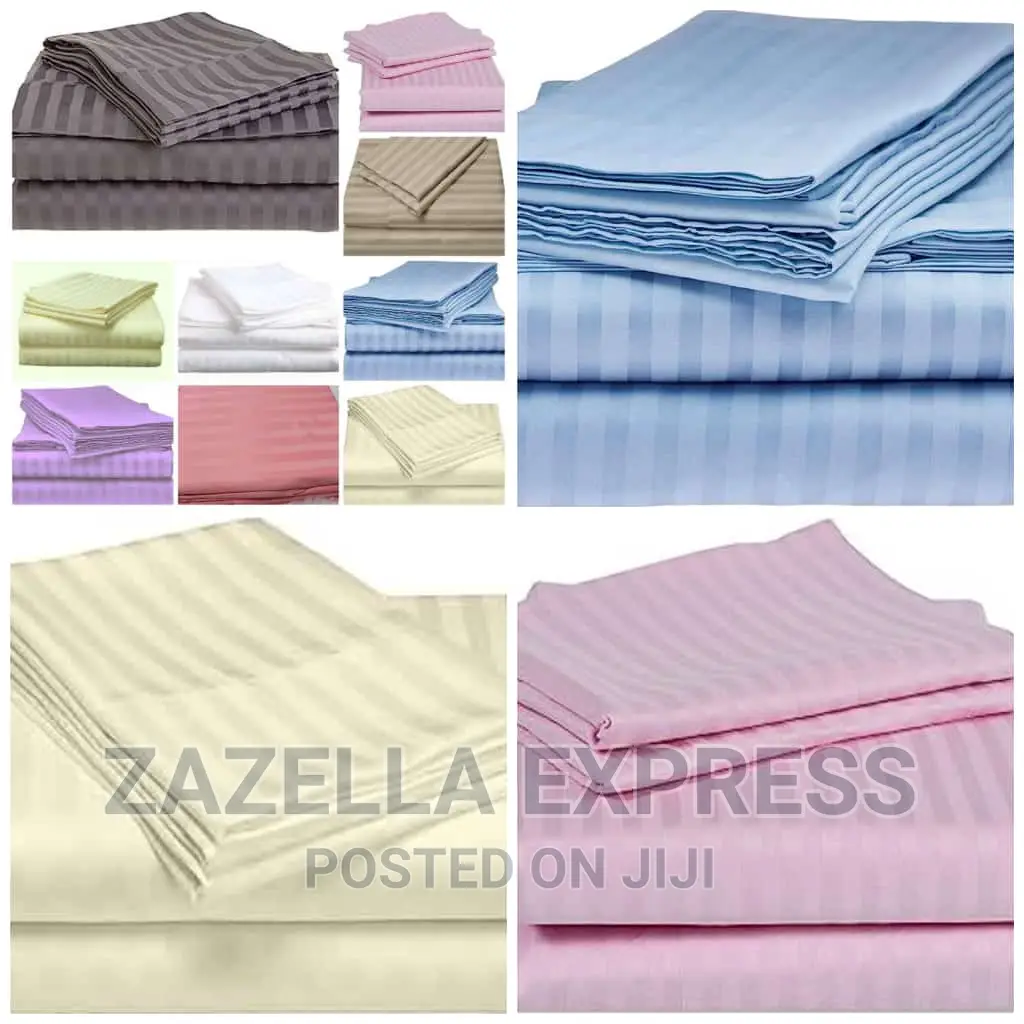 Stripped Bedsheets With 4 Pillowcases 5by6 and 6by6