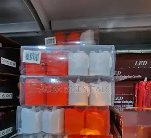 12pcs Red and White Smokeless LED Candles