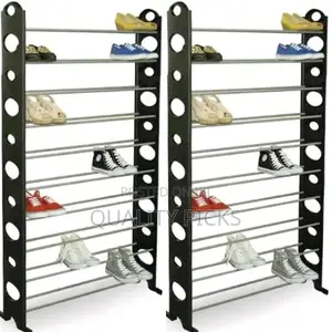 Metallic 10 Layer Shoe Rack