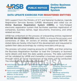 URSB Registration And Database Update