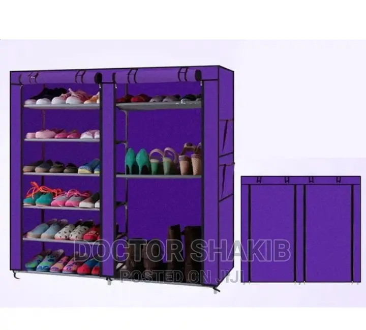 Double Layers Portable And Folding Shoe Rack