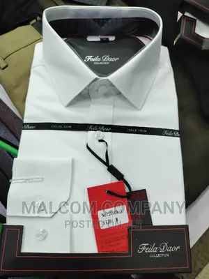 Turkish Plain White Cv Cotton Men Shirts