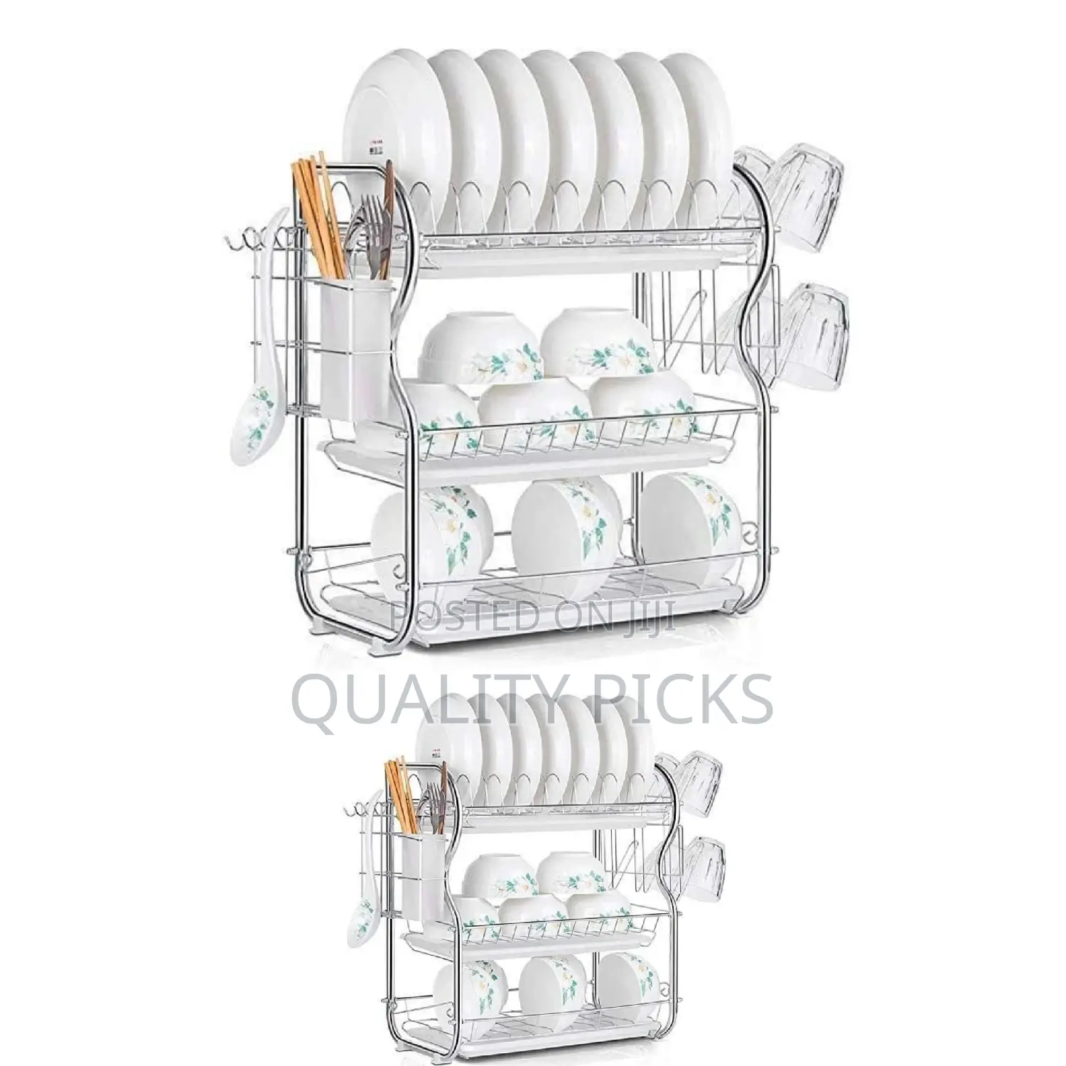 3 Layer Kitchen Dish Rack Organizer