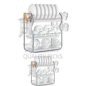 3 Layer Kitchen Dish Rack Organizer