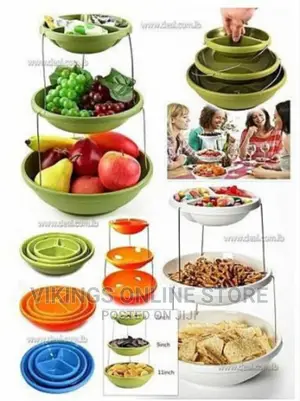 3 Tier Collapsible Veg Snack Fruit Party Bowl