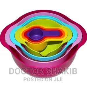 Rainbow Mixing Bowl Set With Measuring Cups and Spoons