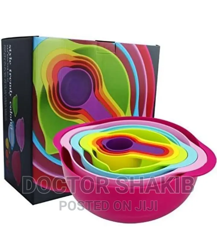 Rainbow Mixing Bowl Set With Measuring Cups and Spoons