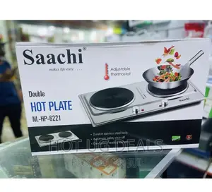 Saachi Double Solid Hot Plate - Silver