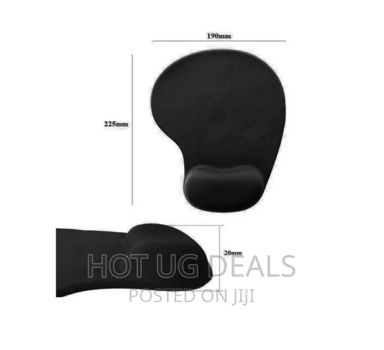 Comfort Gel Mouse Pad Non-Slip Skid Resistant - Black