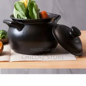 Black Ceramic Cookware Pot.