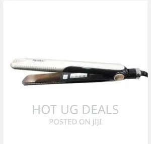 Kemei Hair Straightening Iron With Curling Function-grey