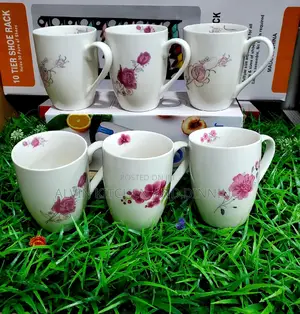 Coffee Mug Flower a Set of 6