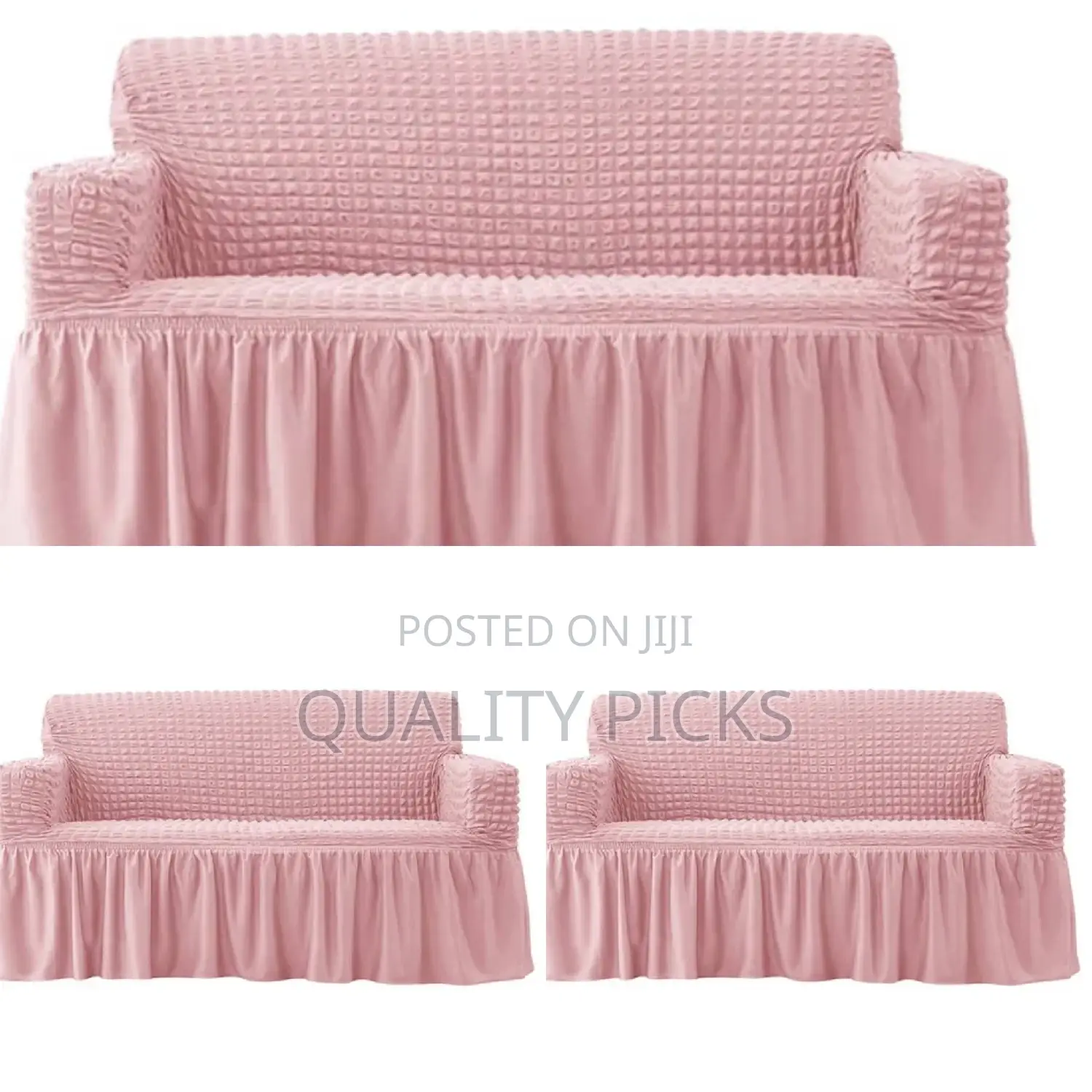 Pink Sofa Cover Set