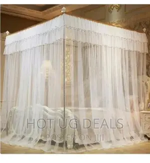 6x6 Mosquito Net With Metallic Stands- White Designed