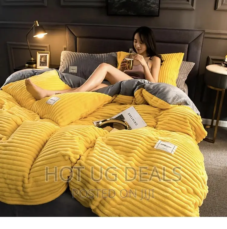 5x6 4pcs Solid Velvet Flannel Duvet Cover With Pillowcases
