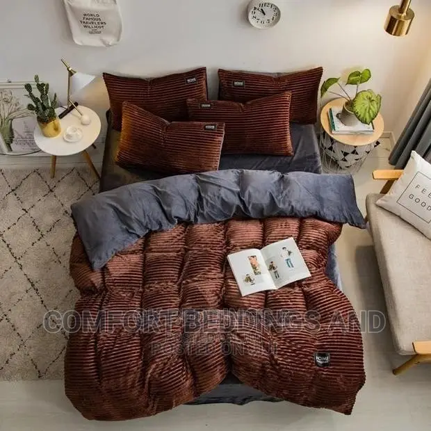 Coral Duvet Coffee Brown With 1 Bedsheet and 2 Pillowcases