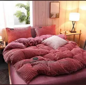 Coral Duvet Pink With One Bedsheet and Two Pillowcases