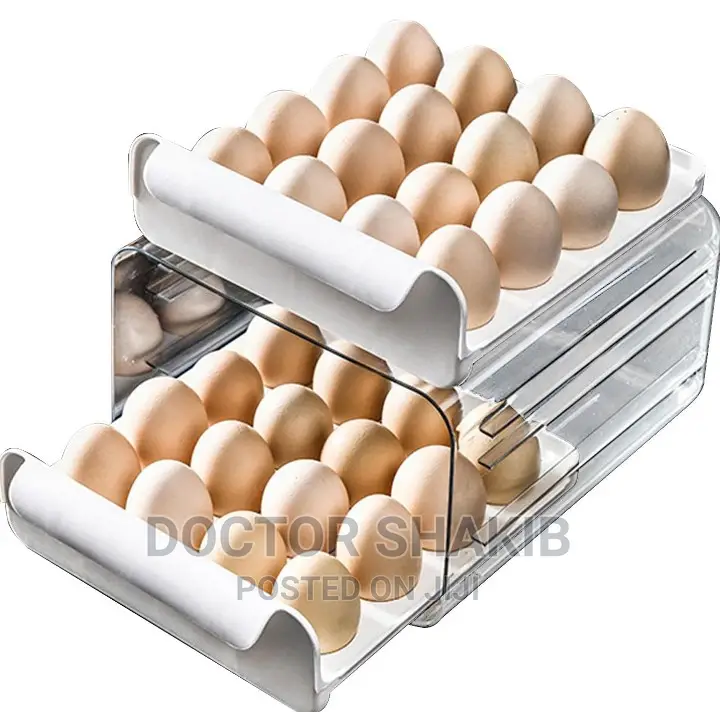 1pc Double Layered Egg Storage Container With 32 Grids