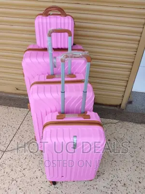 4-Wheeler Spinner Plastic Travel Suitcase Bag - Pink