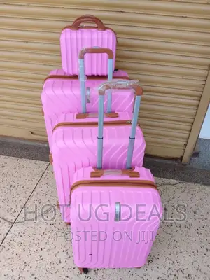 4-Wheeler Spinner Plastic Travel Suitcase Bag - Pink