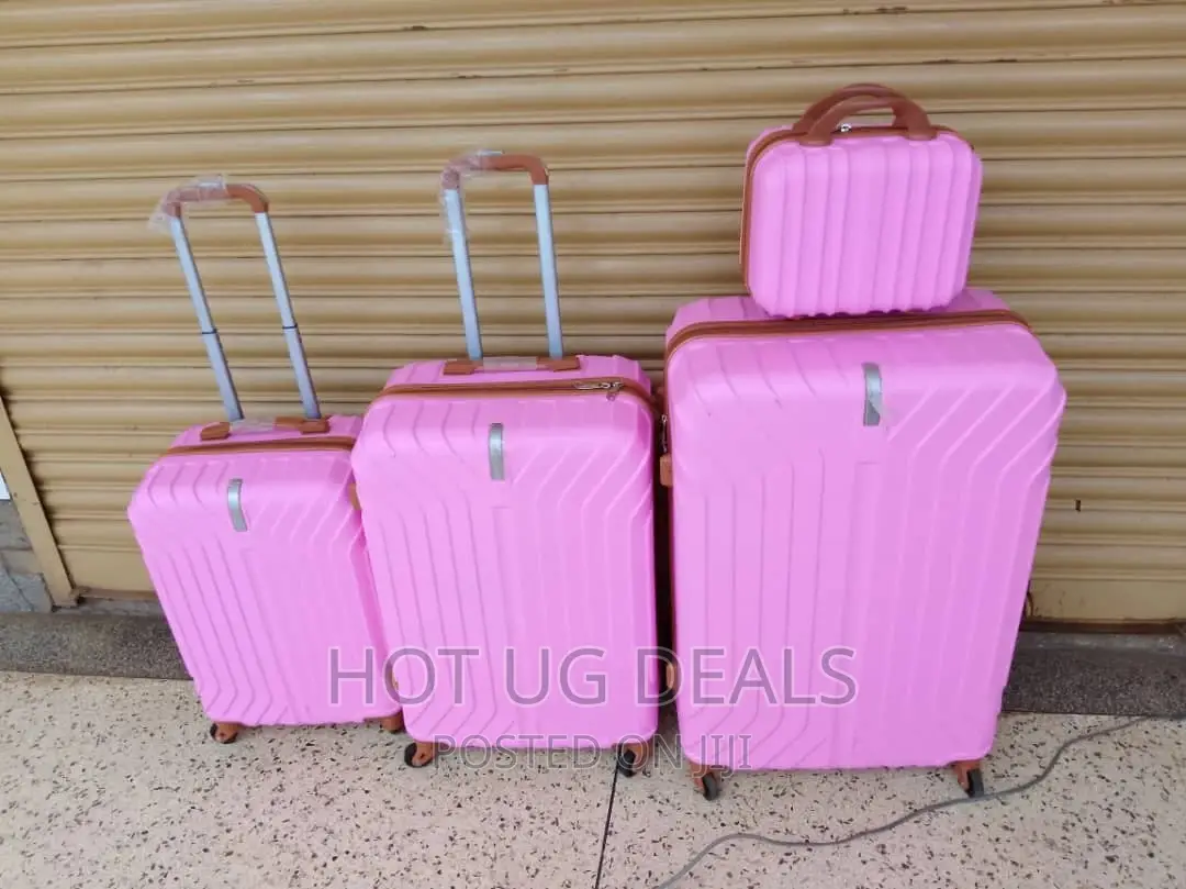 4-Wheeler Spinner Plastic Travel Suitcase Bag - Pink