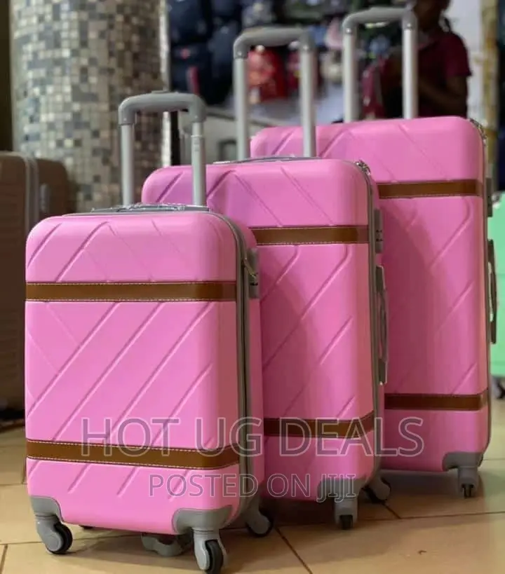 4-Wheeler Spinner Plastic Travel Suitcase Bag - Pink