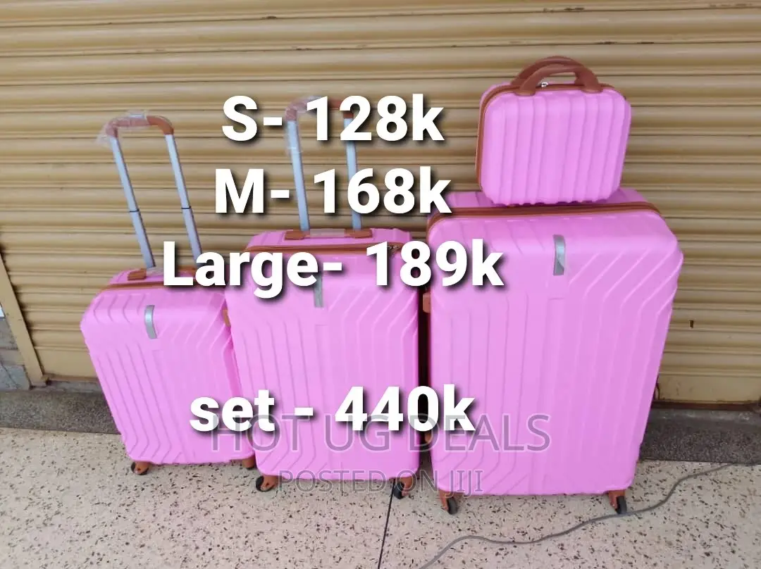 4-Wheeler Spinner Plastic Travel Suitcase Bag - Pink