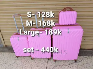 4-Wheeler Spinner Plastic Travel Suitcase Bag - Pink