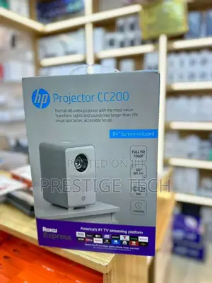 HP Projector CC200 With 84 Inch Projection Screen Roku