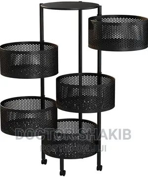 3600 Rotating Vegetable Fruit Shelf With Wheels
