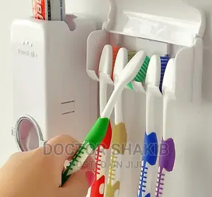 Toothpaste Dispenser Squeezer (Toothbrush Holder)