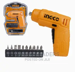 Cordless Drill Screwdriver INGCO LED Light and 11 Pc