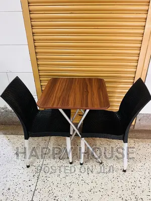 Foldable Table and 2 Plastic Chairs