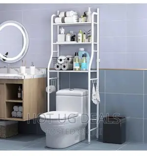 Metallic Toilet Rack -white 1501