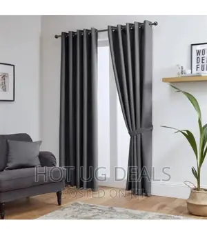 2x1.5M 3pcs of Heavy Material Curtain With White Net - Grey