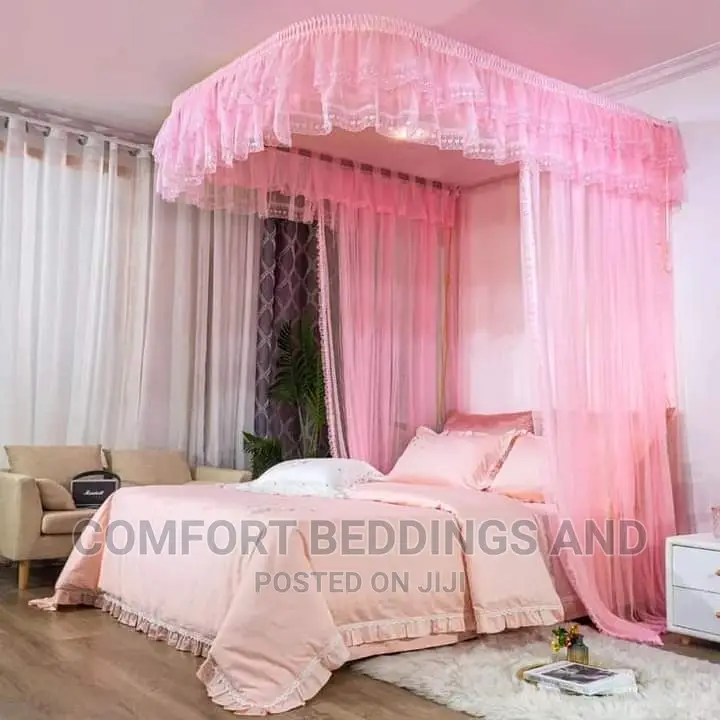 Luxury Wall Mount Mosquito Net Pink